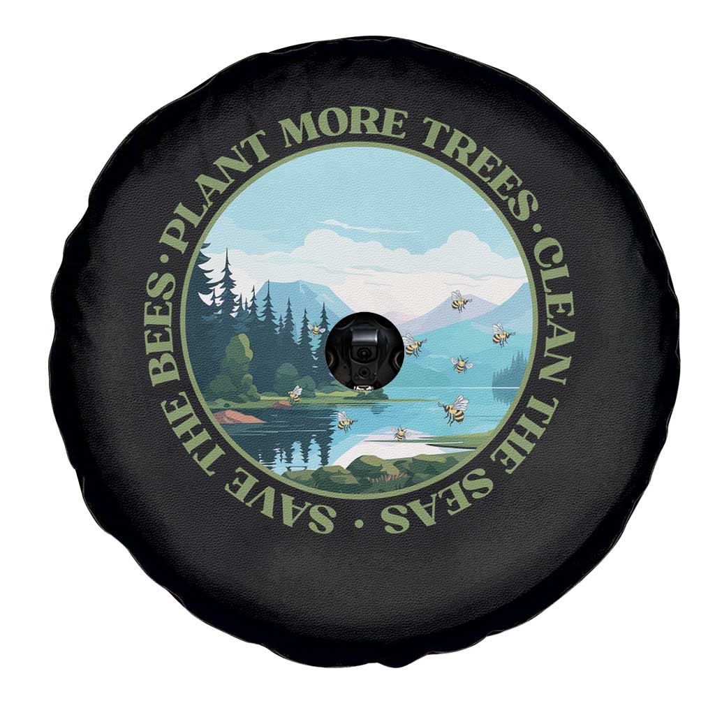 Earth Day Spare Tire Cover Save The Bees Plant More Trees Clean The Seas