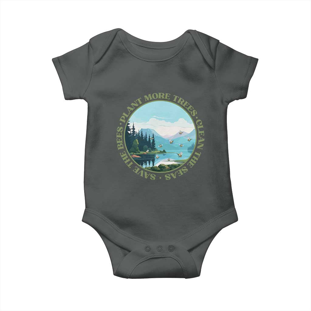Earth Day Baby Onesie Save The Bees Plant More Trees Clean The Seas