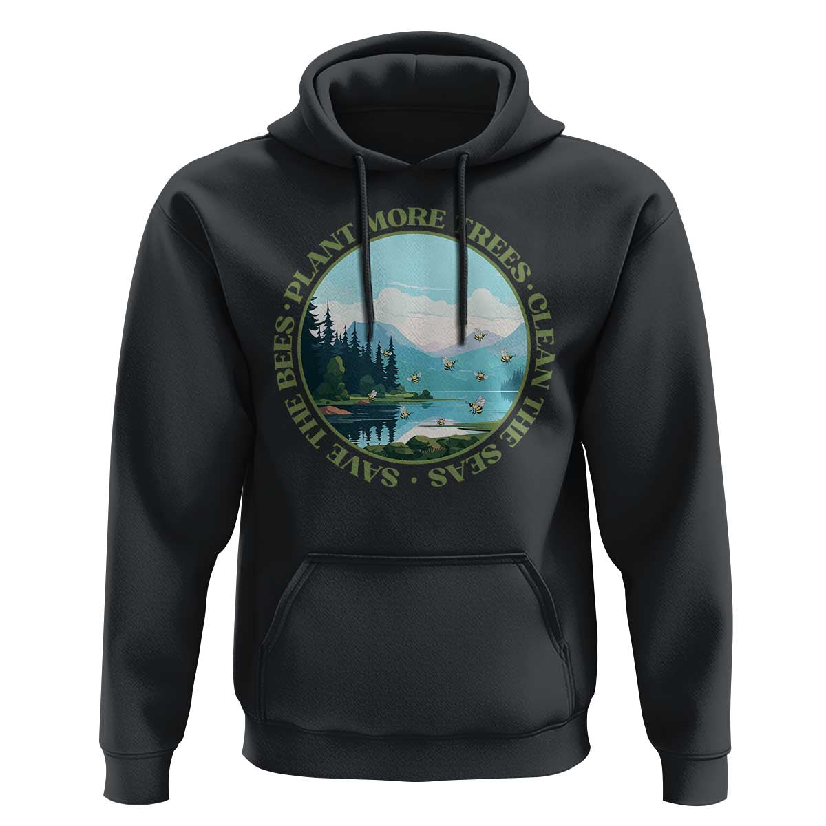 Earth Day Hoodie Save The Bees Plant More Trees Clean The Seas