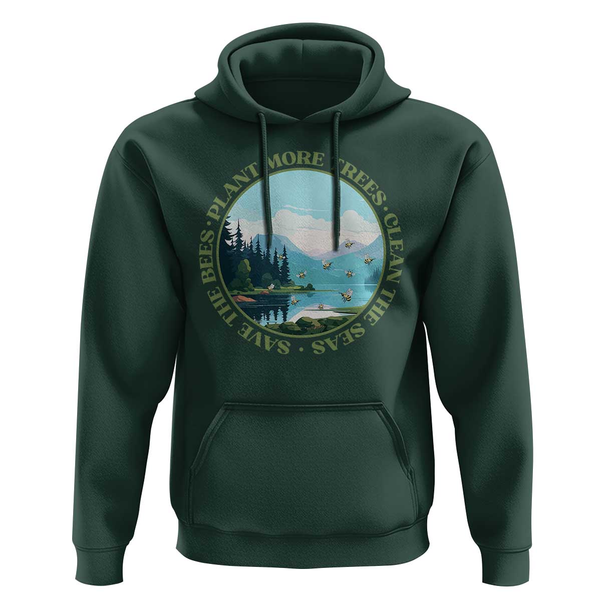 Earth Day Hoodie Save The Bees Plant More Trees Clean The Seas
