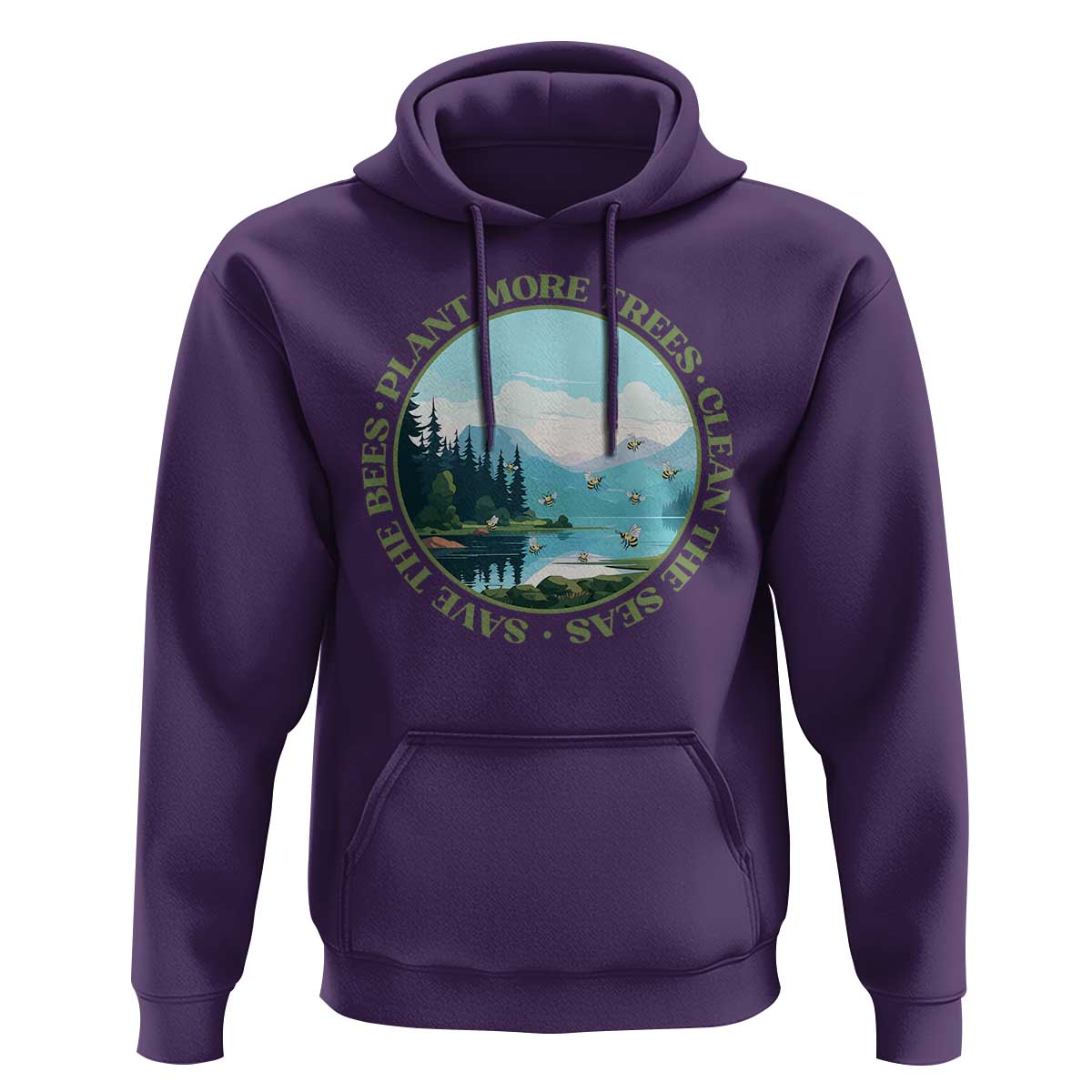 Earth Day Hoodie Save The Bees Plant More Trees Clean The Seas