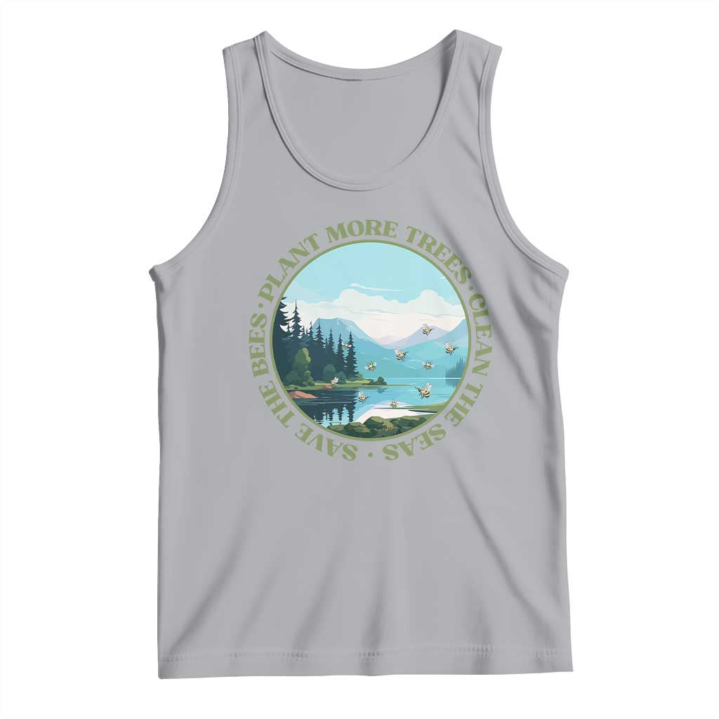 Earth Day Tank Top Save The Bees Plant More Trees Clean The Seas