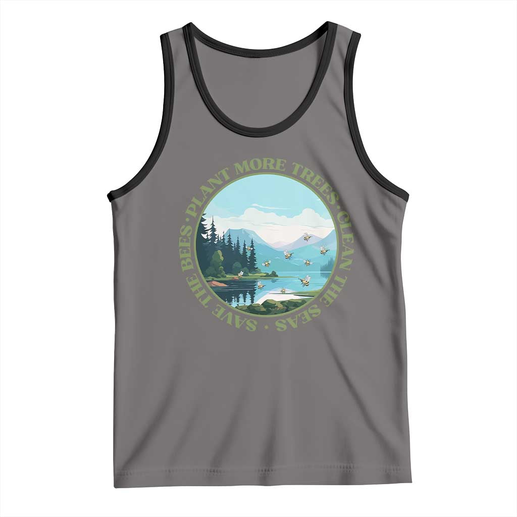 Earth Day Tank Top Save The Bees Plant More Trees Clean The Seas