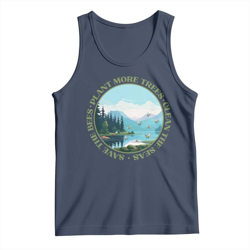 Earth Day Tank Top Save The Bees Plant More Trees Clean The Seas