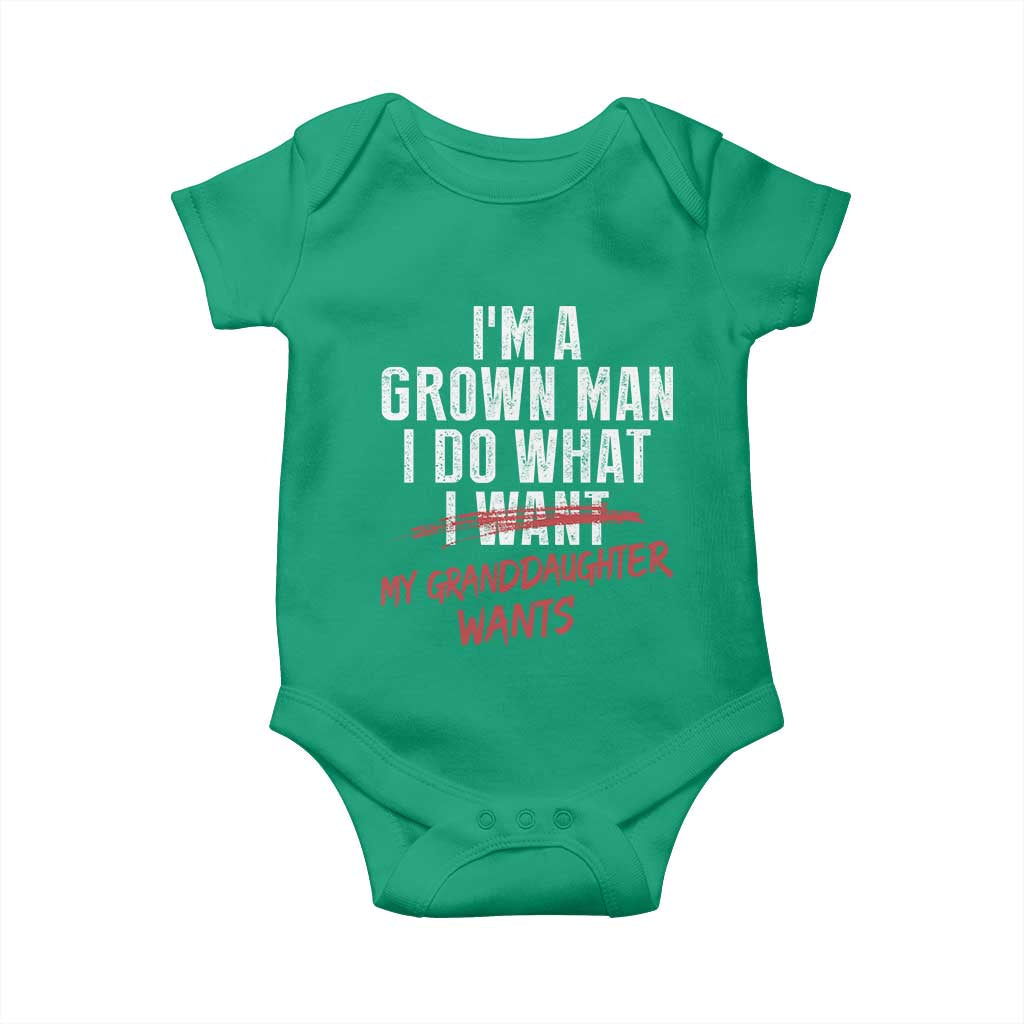 Girl Grandpa Baby Onesie Funny I Am A Grown Man I Do What My Granddaughter Wants