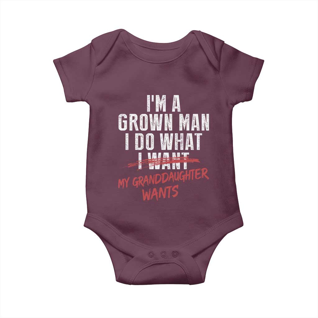 Girl Grandpa Baby Onesie Funny I Am A Grown Man I Do What My Granddaughter Wants