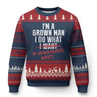 Girl Grandpa Ugly Christmas Sweater Funny I Am A Grown Man I Do What My Granddaughter Wants