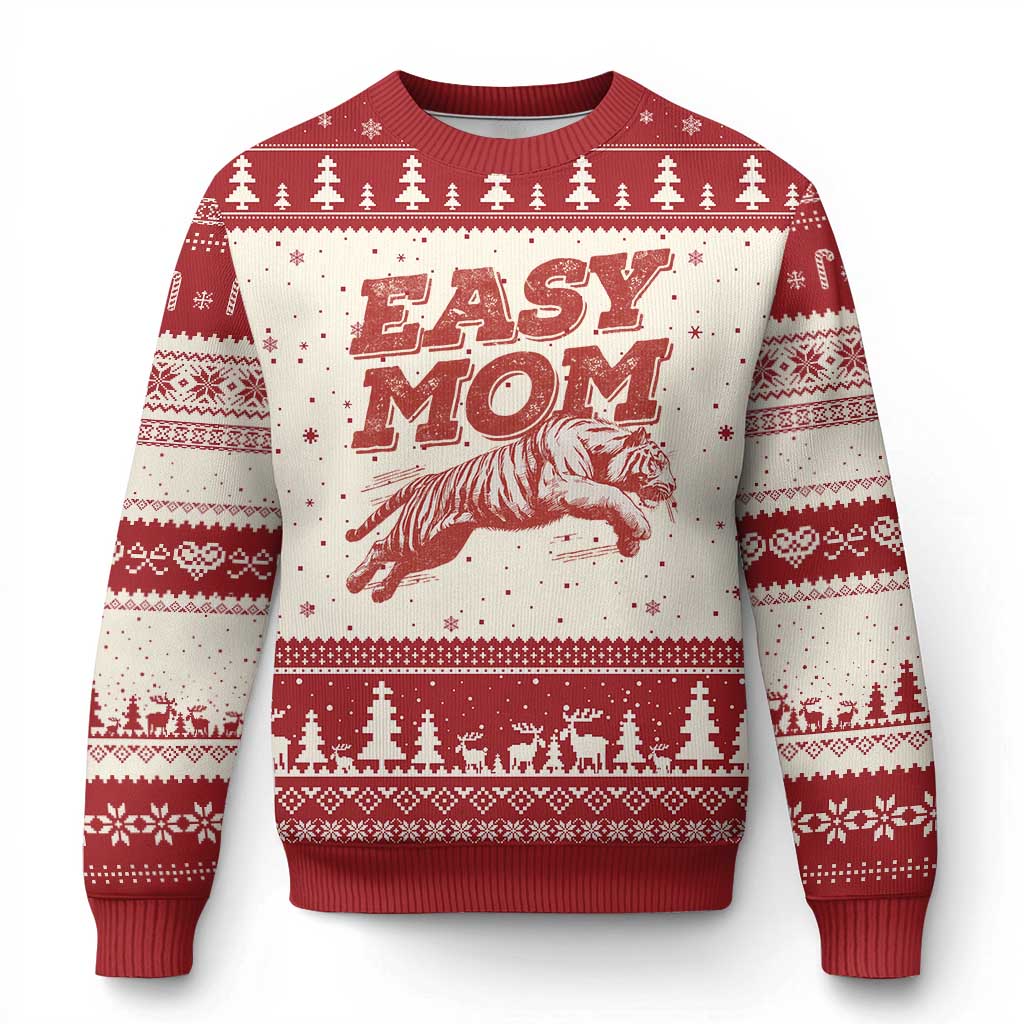 Easy Tiger Mom Ugly Christmas Sweater Vintage Boho Distressed Aesthetic Mother's Day Gifts