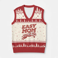 Easy Tiger Mom V-Neck Knit Sweater Vest Vintage Boho Distressed Aesthetic Mother's Day Gifts