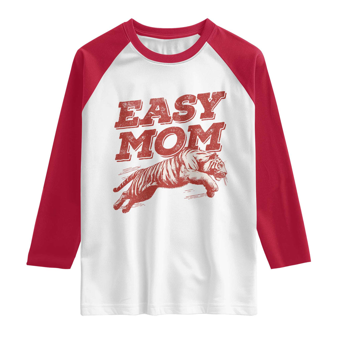 Easy Tiger Mom Raglan Shirt Vintage Boho Distressed Aesthetic Mother's Day Gifts