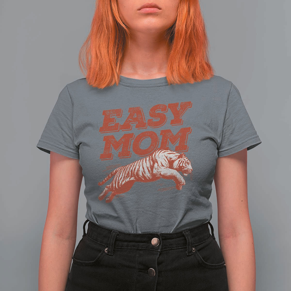 Easy Tiger Mom T Shirt For Women Vintage Boho Distressed Aesthetic Mother's Day Gifts