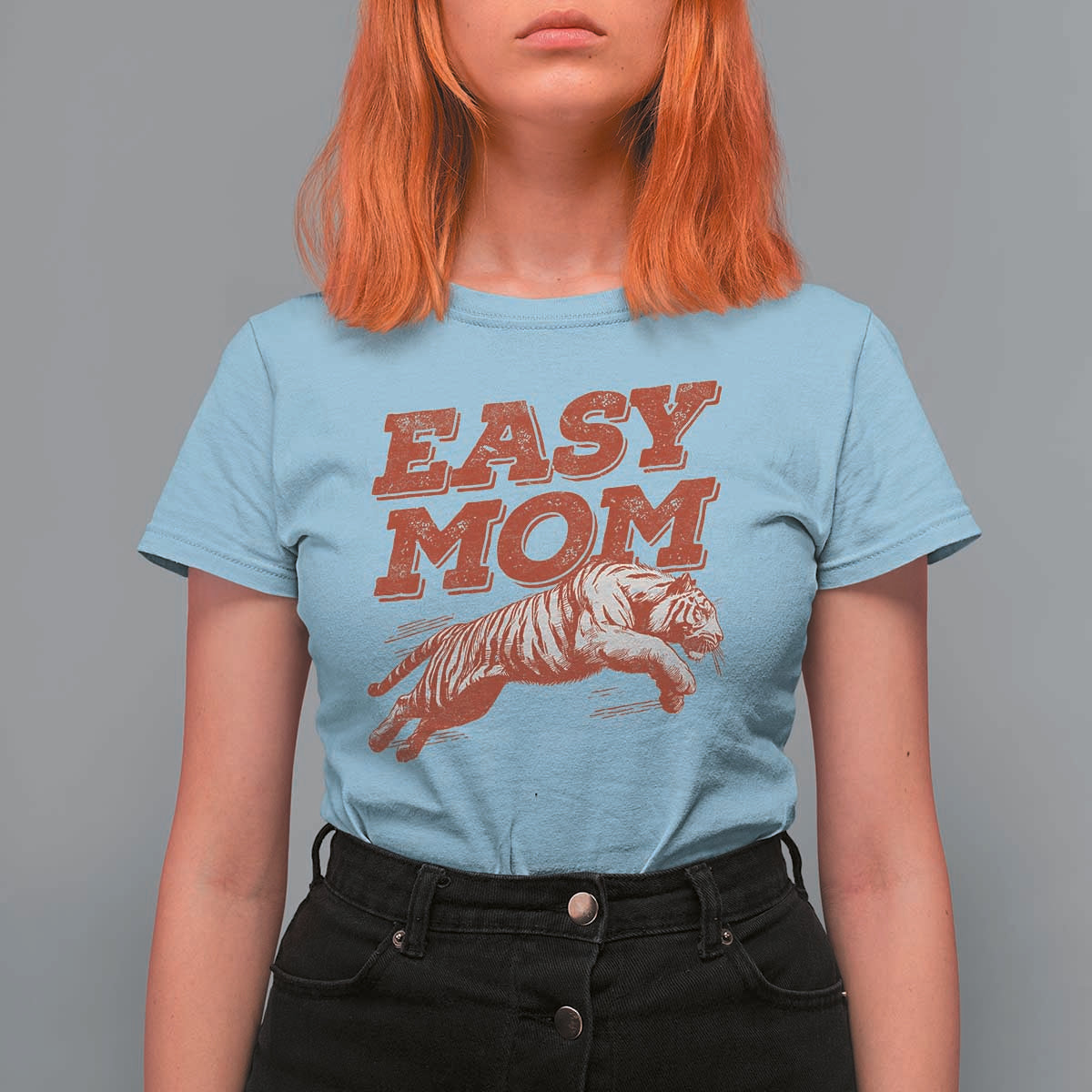 Easy Tiger Mom T Shirt For Women Vintage Boho Distressed Aesthetic Mother's Day Gifts
