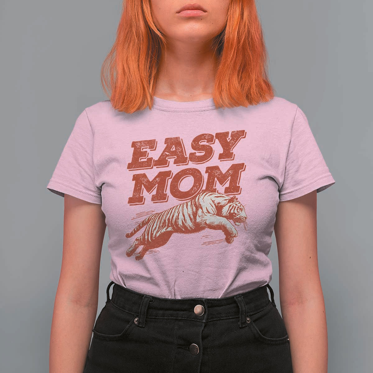 Easy Tiger Mom T Shirt For Women Vintage Boho Distressed Aesthetic Mother's Day Gifts
