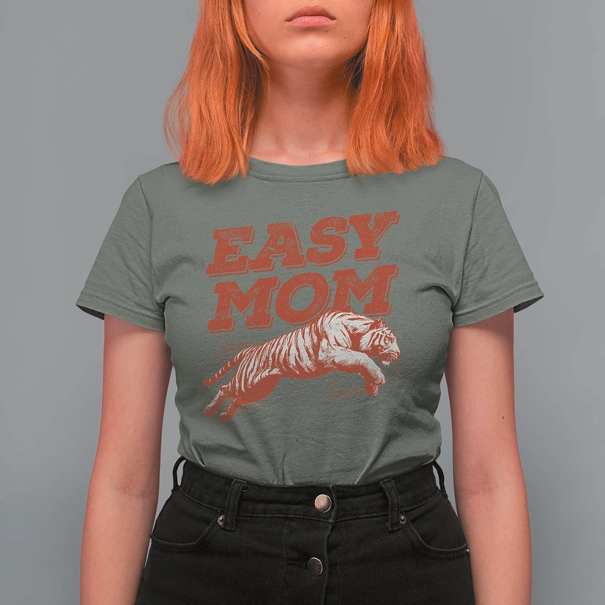 Easy Tiger Mom T Shirt For Women Vintage Boho Distressed Aesthetic Mother's Day Gifts