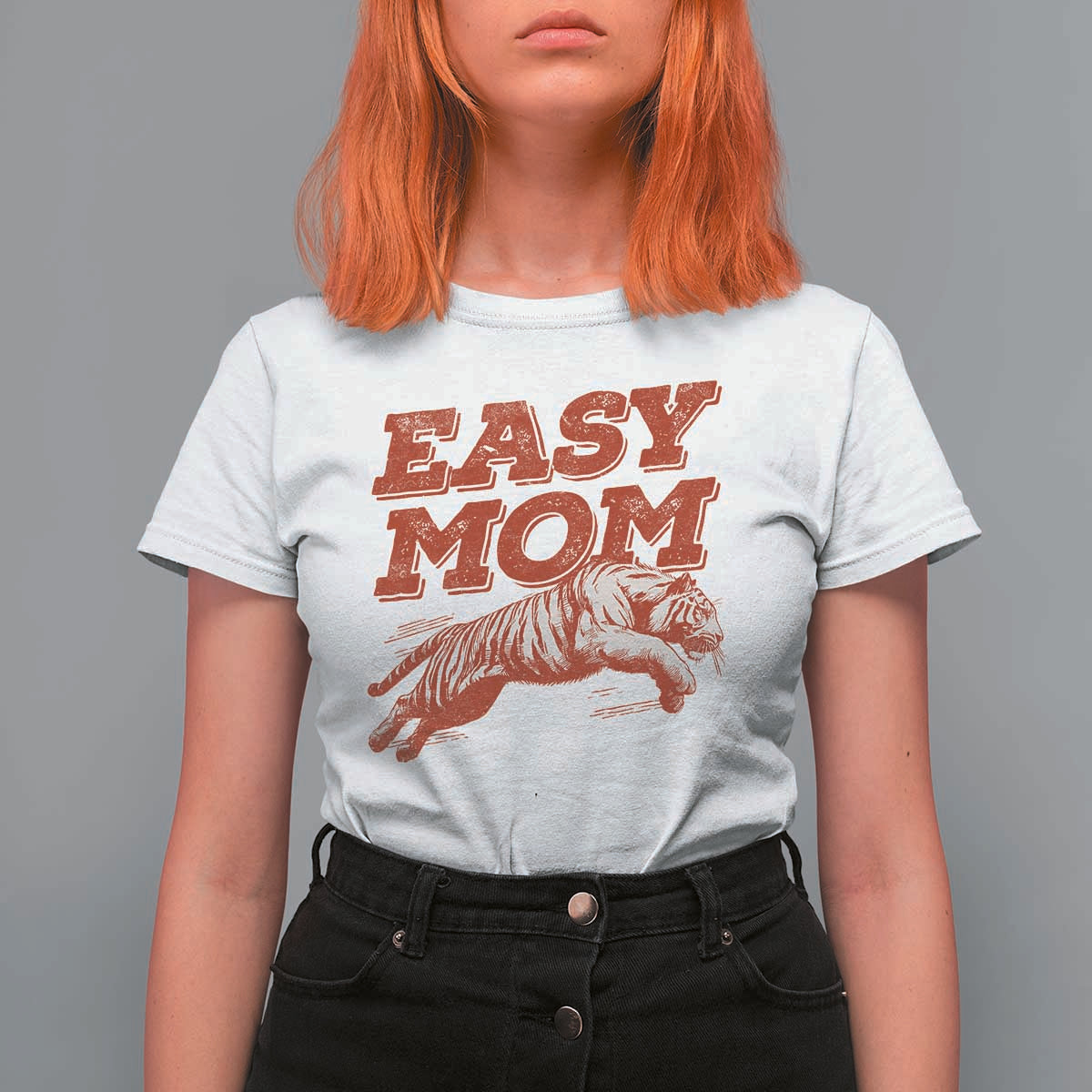 Easy Tiger Mom T Shirt For Women Vintage Boho Distressed Aesthetic Mother's Day Gifts