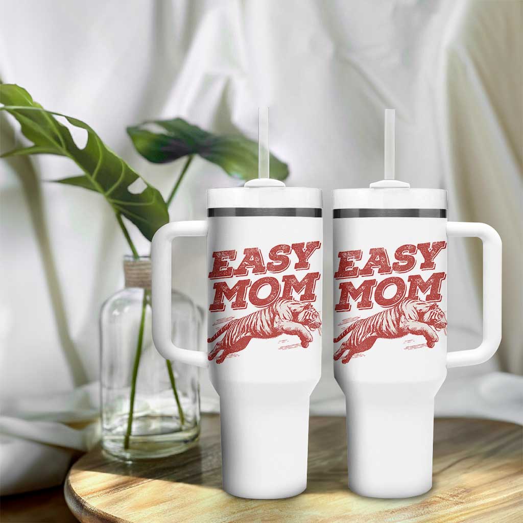 Easy Tiger Mom Tumbler With Handle Vintage Boho Distressed Aesthetic Mother's Day Gifts