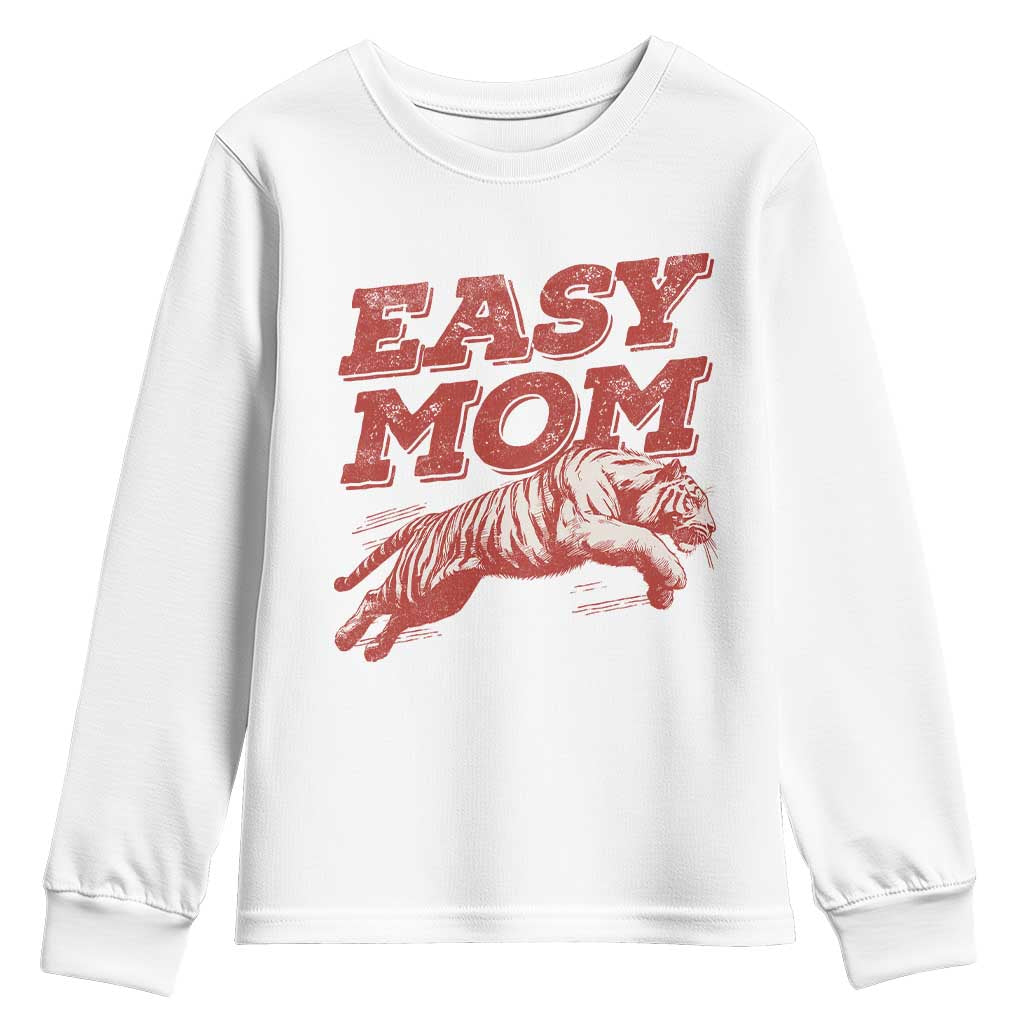 Easy Tiger Mom Youth Sweatshirt Vintage Boho Distressed Aesthetic Mother's Day Gifts