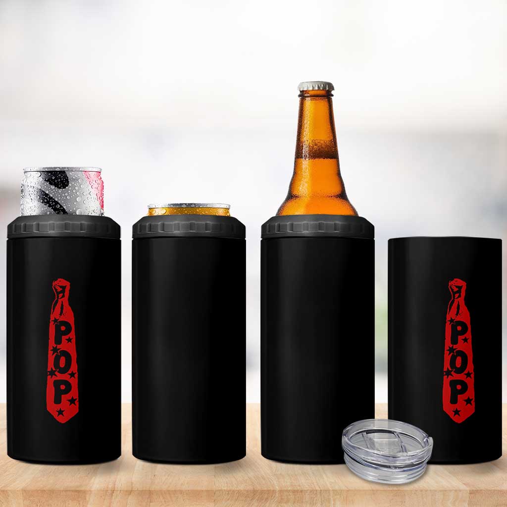 Pop Tie Star Dad Music Lover Fathers Day 4 in 1 Can Cooler Tumbler