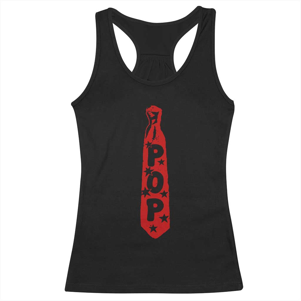 Pop Tie Star Dad Music Lover Fathers Day Racerback Tank Top