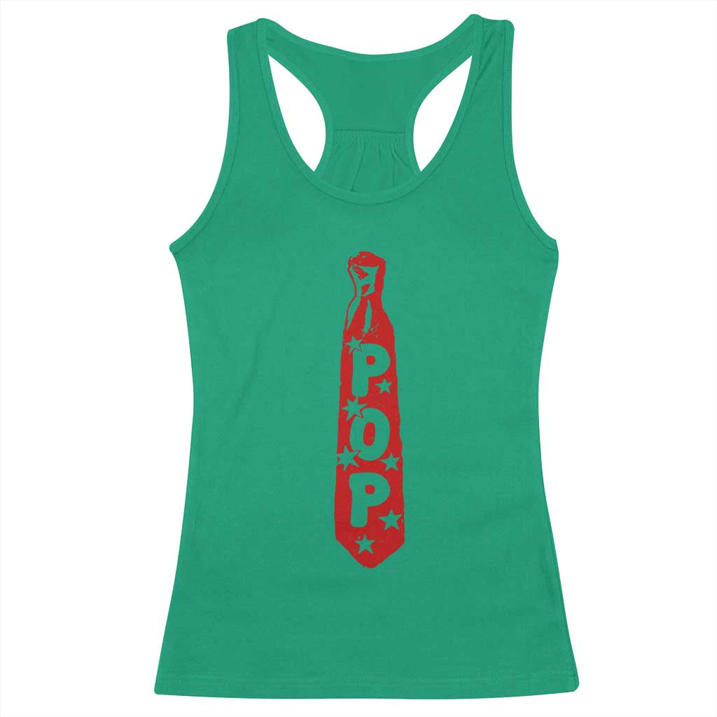 Pop Tie Star Dad Music Lover Fathers Day Racerback Tank Top
