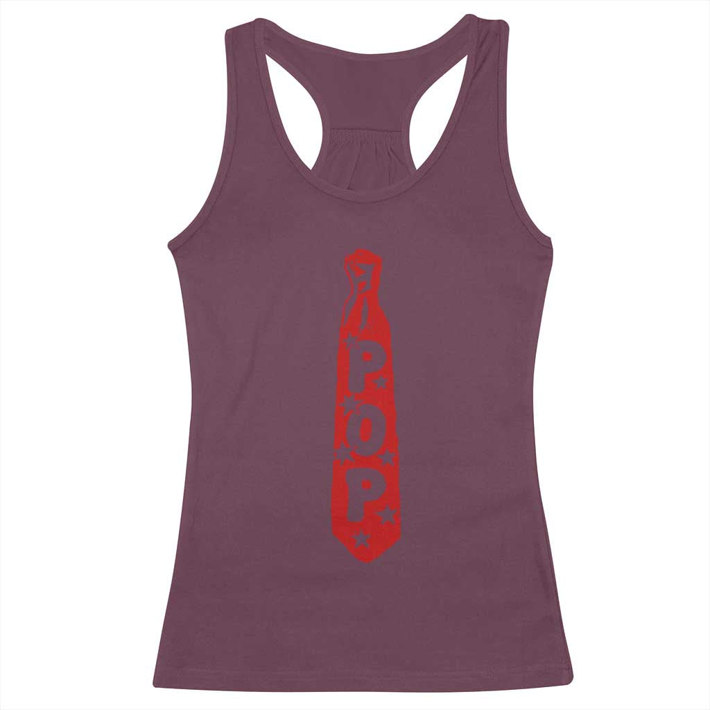 Pop Tie Star Dad Music Lover Fathers Day Racerback Tank Top