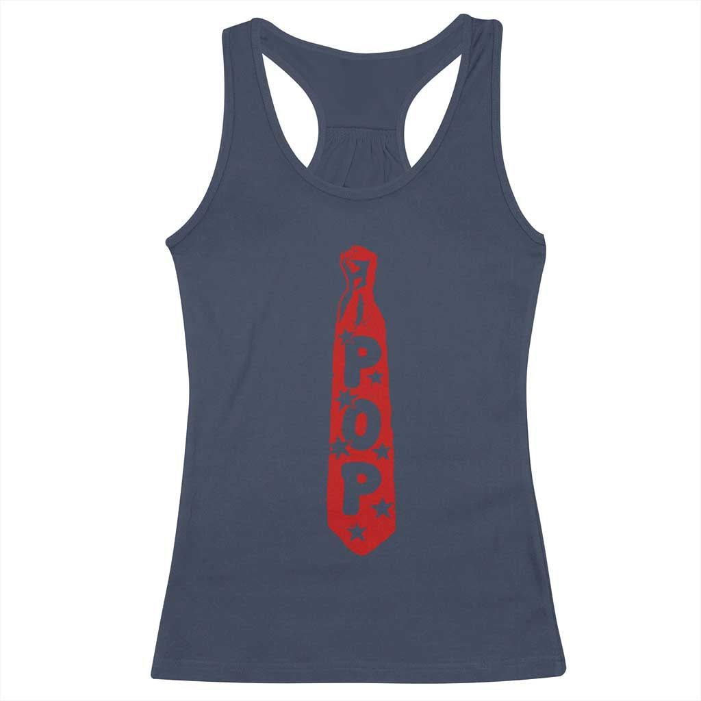 Pop Tie Star Dad Music Lover Fathers Day Racerback Tank Top