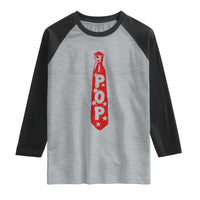 Pop Tie Star Dad Music Lover Fathers Day Raglan Shirt