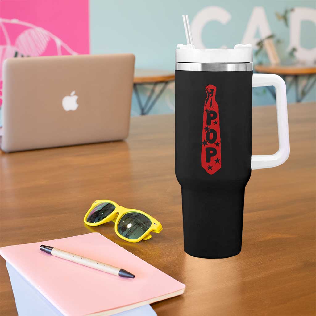 Pop Tie Star Dad Music Lover Fathers Day Tumbler With Handle