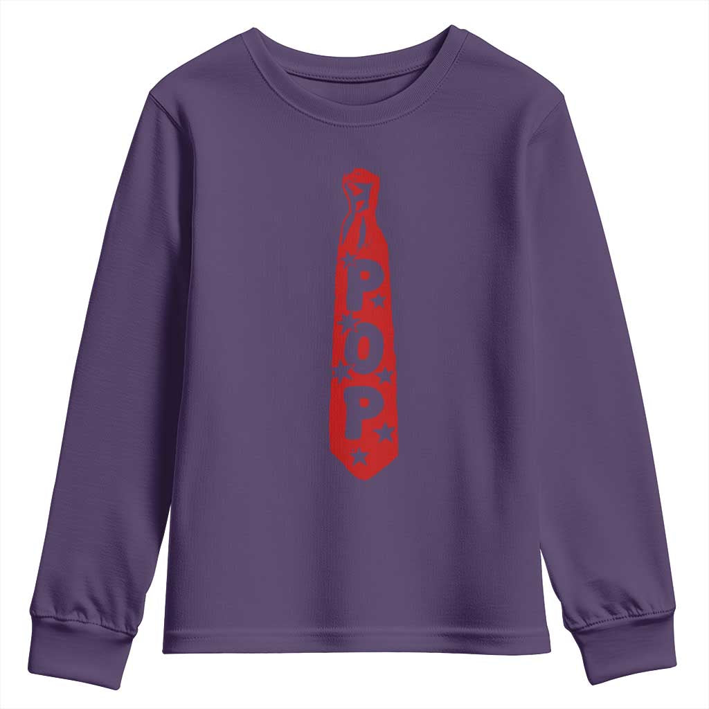 Pop Tie Star Dad Music Lover Fathers Day Youth Sweatshirt