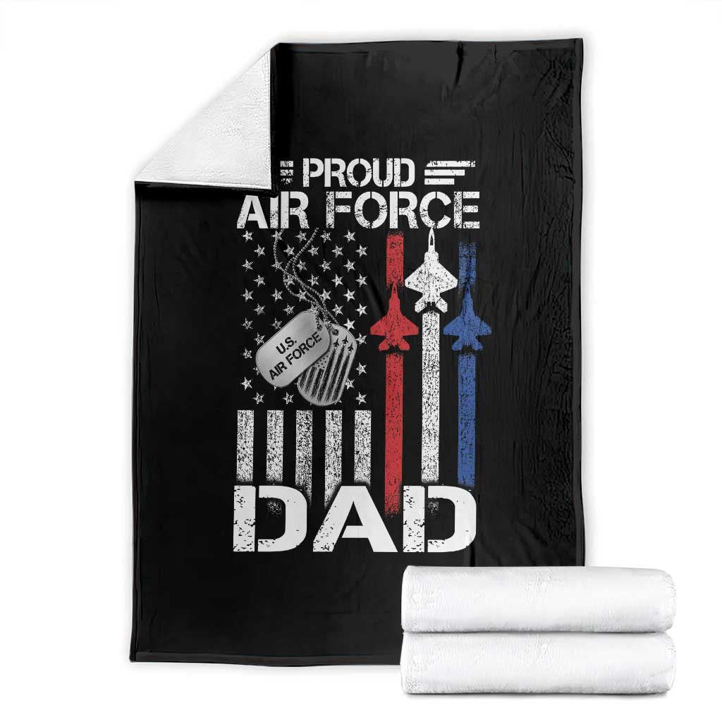 Proud Air Force Dad Throw Blanket Military Army Father Vintage American Flag