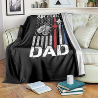 Proud Air Force Dad Throw Blanket Military Army Father Vintage American Flag
