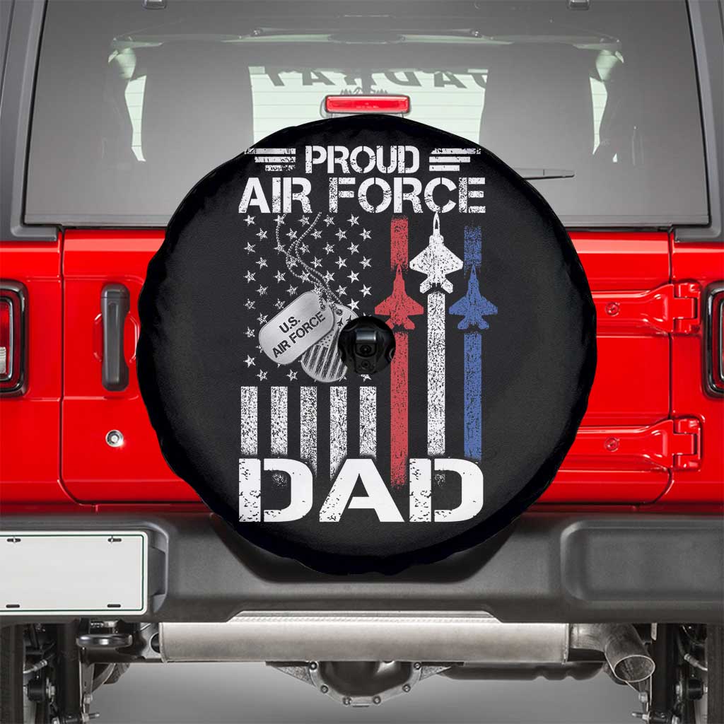 Proud Air Force Dad Spare Tire Cover Military Army Father Vintage American Flag
