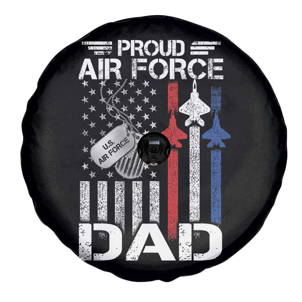 Proud Air Force Dad Spare Tire Cover Military Army Father Vintage American Flag