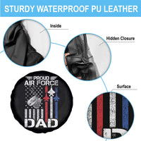 Proud Air Force Dad Spare Tire Cover Military Army Father Vintage American Flag