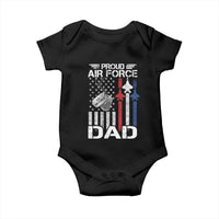 Proud Air Force Dad Baby Onesie Military Army Father Vintage American Flag