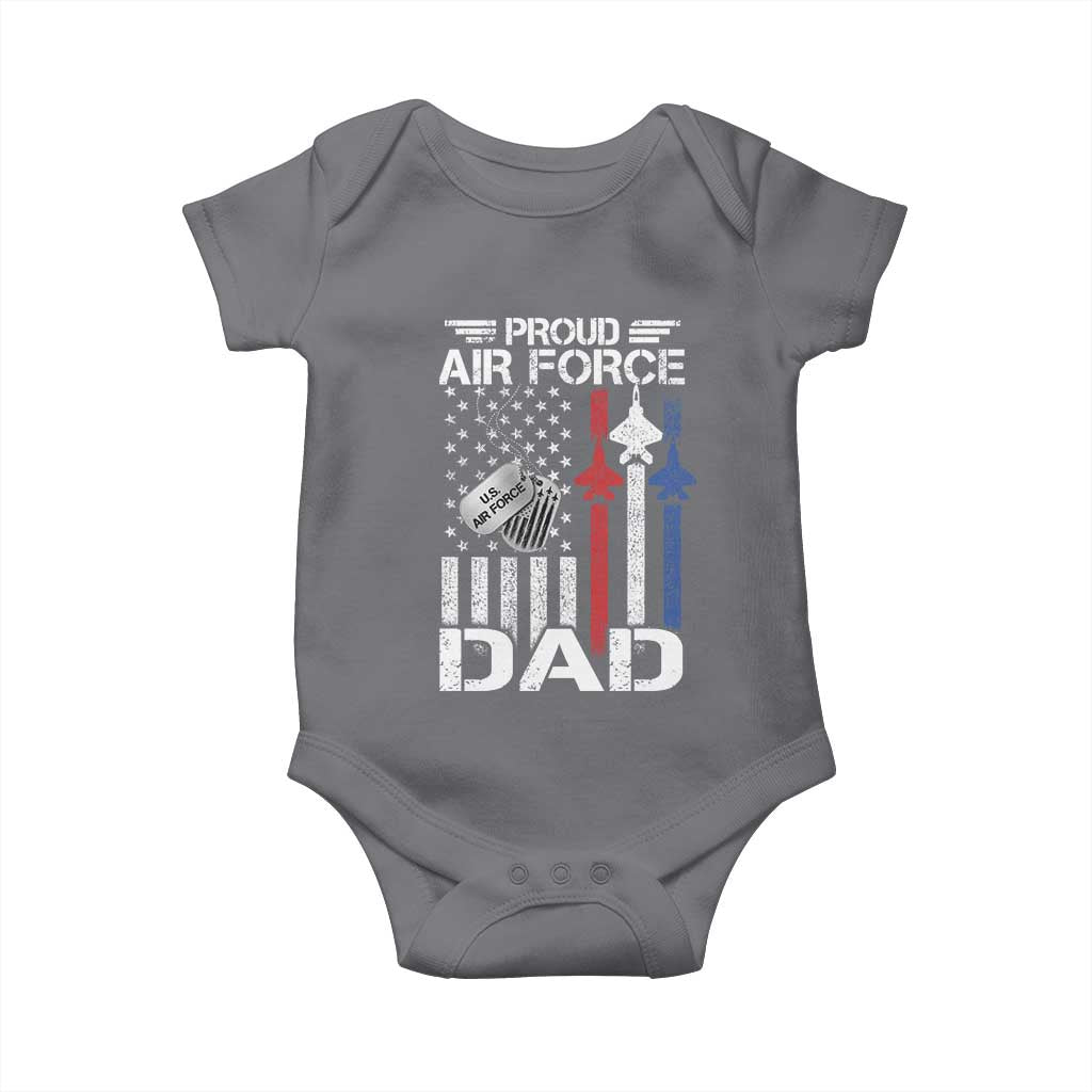 Proud Air Force Dad Baby Onesie Military Army Father Vintage American Flag