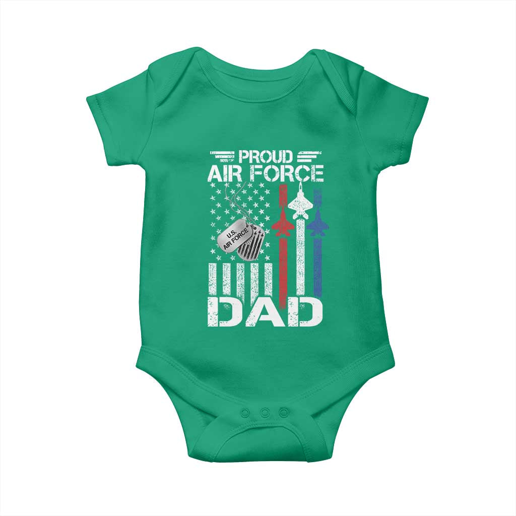 Proud Air Force Dad Baby Onesie Military Army Father Vintage American Flag