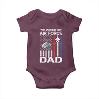 Proud Air Force Dad Baby Onesie Military Army Father Vintage American Flag