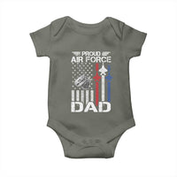 Proud Air Force Dad Baby Onesie Military Army Father Vintage American Flag