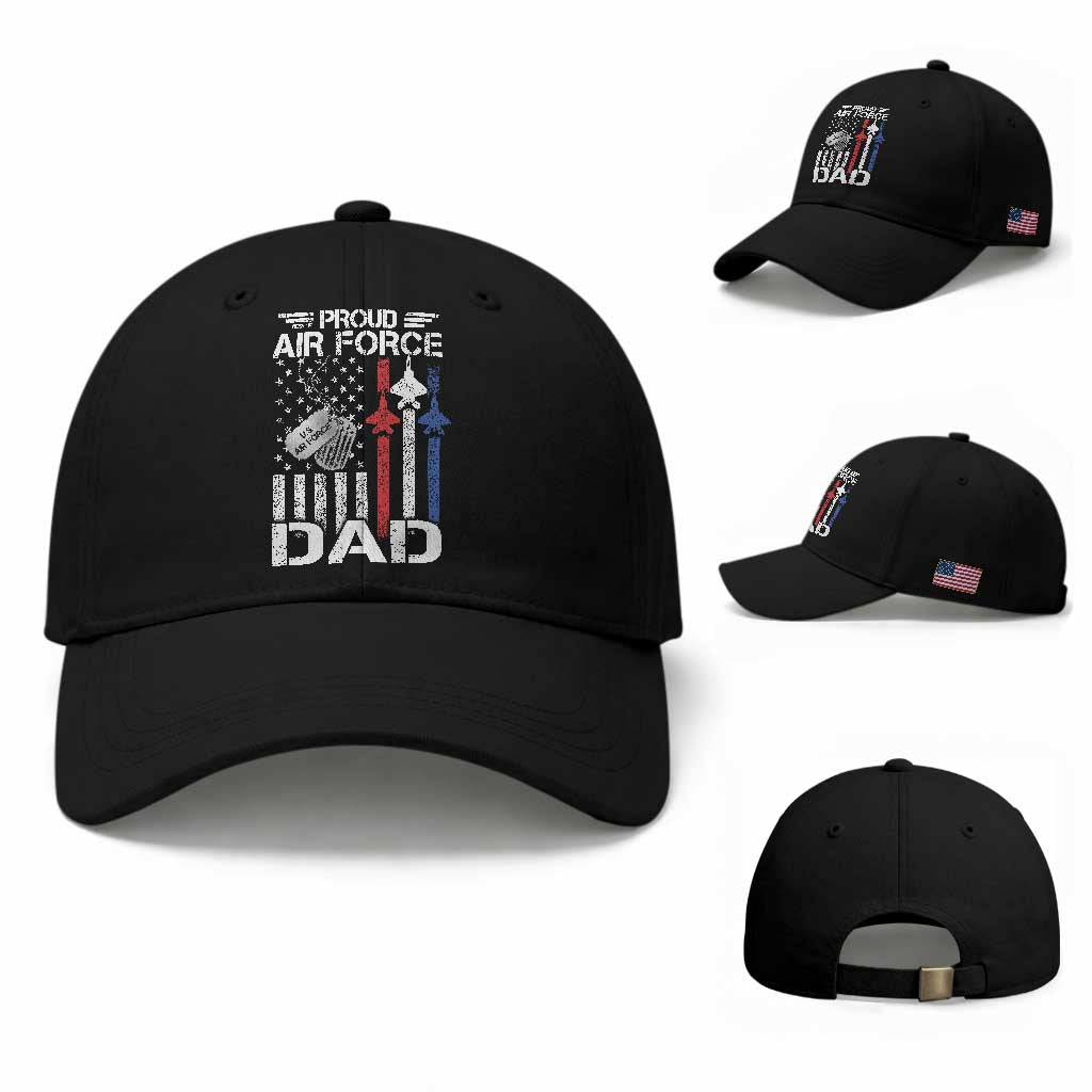Proud Air Force Dad Baseball Cap Military Army Father Vintage American Flag