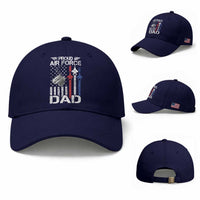 Proud Air Force Dad Baseball Cap Military Army Father Vintage American Flag