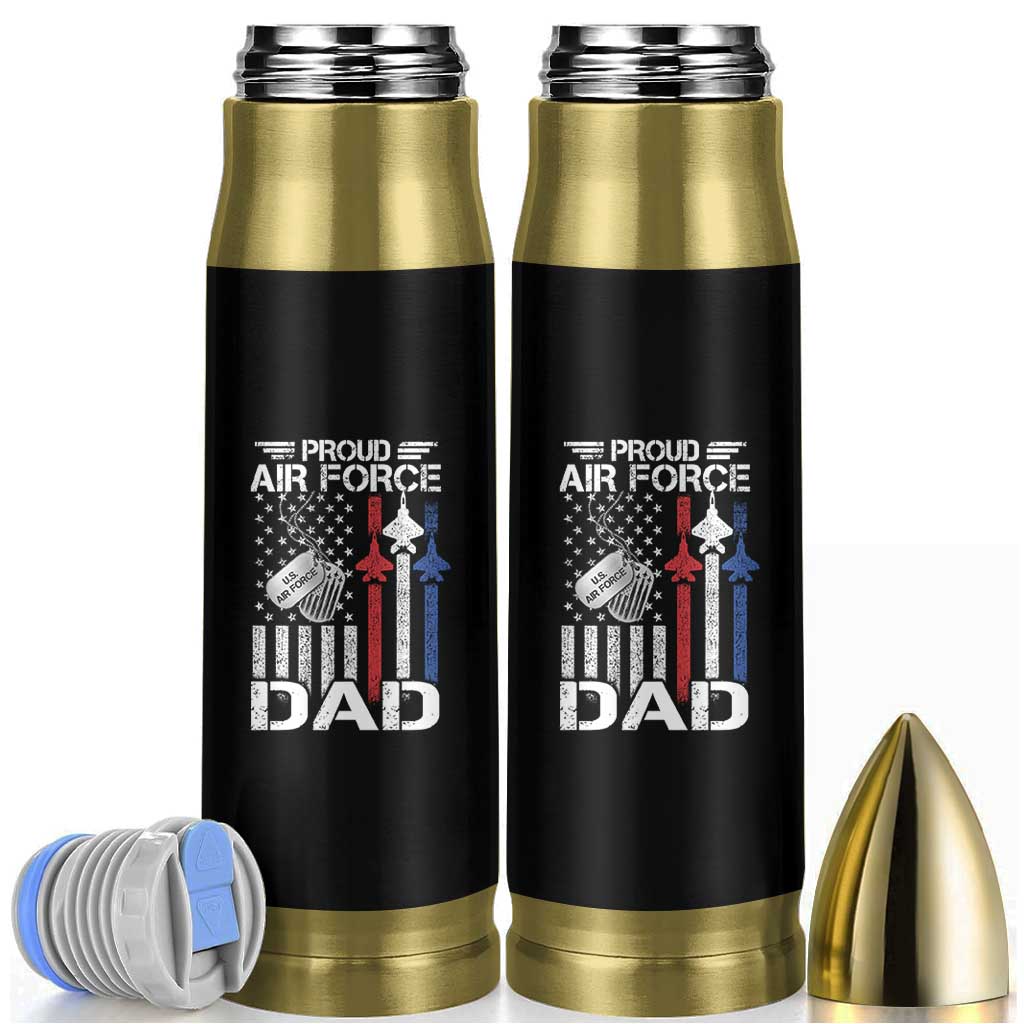 Proud Air Force Dad Bullet Tumbler Military Army Father Vintage American Flag