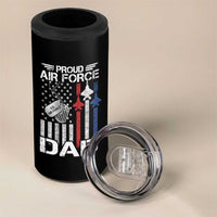 Proud Air Force Dad 4 in 1 Can Cooler Tumbler Military Army Father Vintage American Flag