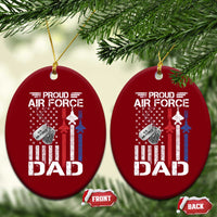 Proud Air Force Dad Ceramic Ornament Military Army Father Vintage American Flag