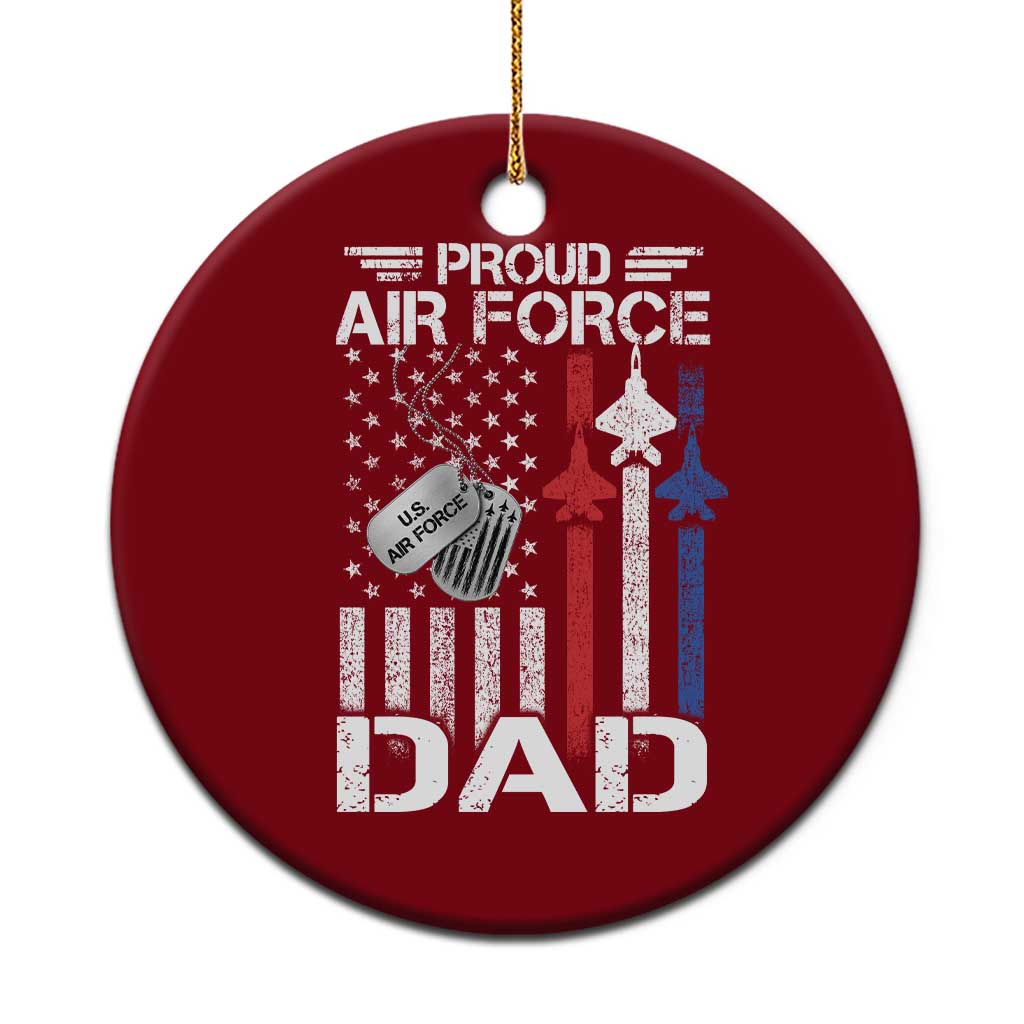 Proud Air Force Dad Ceramic Ornament Military Army Father Vintage American Flag