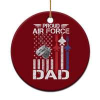 Proud Air Force Dad Ceramic Ornament Military Army Father Vintage American Flag