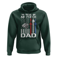 Proud Air Force Dad Hoodie Military Army Father Vintage American Flag