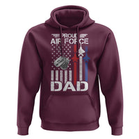Proud Air Force Dad Hoodie Military Army Father Vintage American Flag
