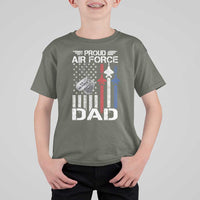 Proud Air Force Dad T Shirt For Kid Military Army Father Vintage American Flag
