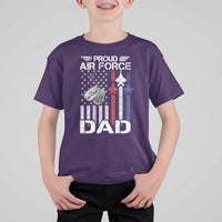 Proud Air Force Dad T Shirt For Kid Military Army Father Vintage American Flag
